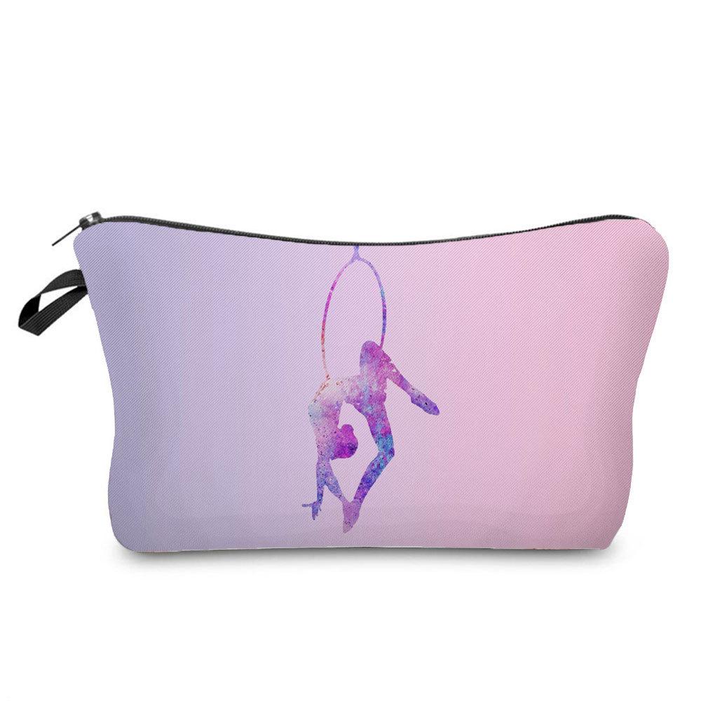 Women Gymnastics Print Cosmetic Bag Toiletries Organize Travel Storage Case KTB