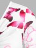 Rosegal  Plus Size Ombre Butterfly Print U Ring Buckle Cinched A Line Skirted Short Sleeves T-shirt