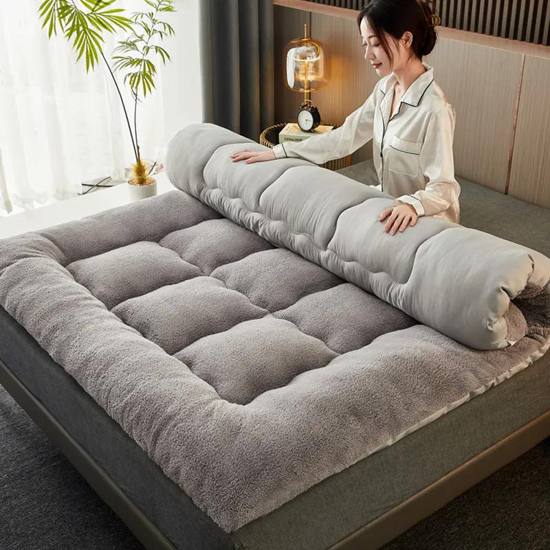 WTEMPO Einfarbige, einfache, elegante, faltbare Matratze, Hotelkissen, große, weiche Tatami-Matten für Zuhause, verdickte Matratzen für Studentenwohnheime