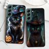 Halloween Magic Cat Phone Case For Samsung Galaxy S22 S25 Ultra S21 S10 Plus S26 Edge S20 S23 S24 FE Cover Silicone Soft TPU