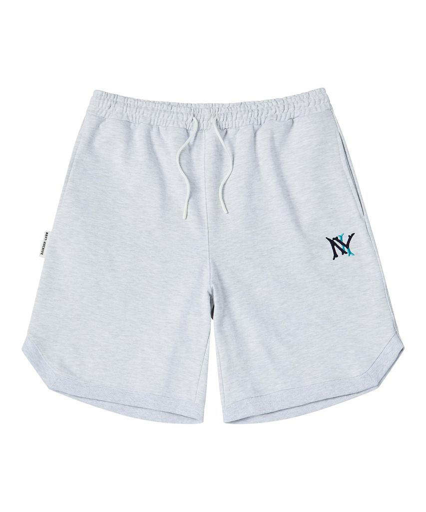 BEYOND CLOSET [Collection Line] Vintage Ny Logo Heavyweight Cotton Shorts Grey