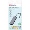 Verbatim Adapter Hub Usb-C - 2Xhdmi/Vga/ Eternet/5Xusb-A/Jack 3.5Mm/2Xusb-C/Sd/Microsd Aluminiowy/Aluminum 32154