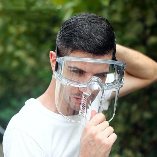 Wiederverwendbare Gesichtsschutzmaske Vollgesichts-Schutzmaske Klare Spritzschutz-Gesichtsmaske Anti-Beschlag Schutzbrille zum Kochen, Schleifen, Schneiden