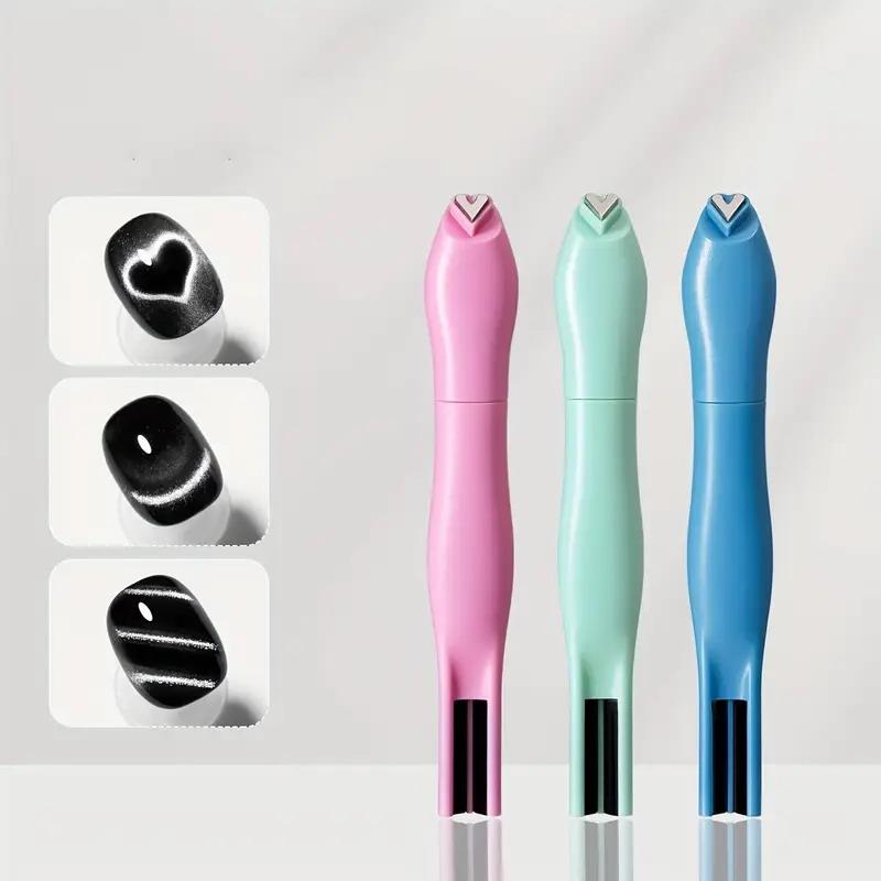 3-In-1 Love Snake Cat Eye Magnetic Diy Nail Art Tool Portable Manicure Detachable Durable Plastic Manicure Pedicure Stick