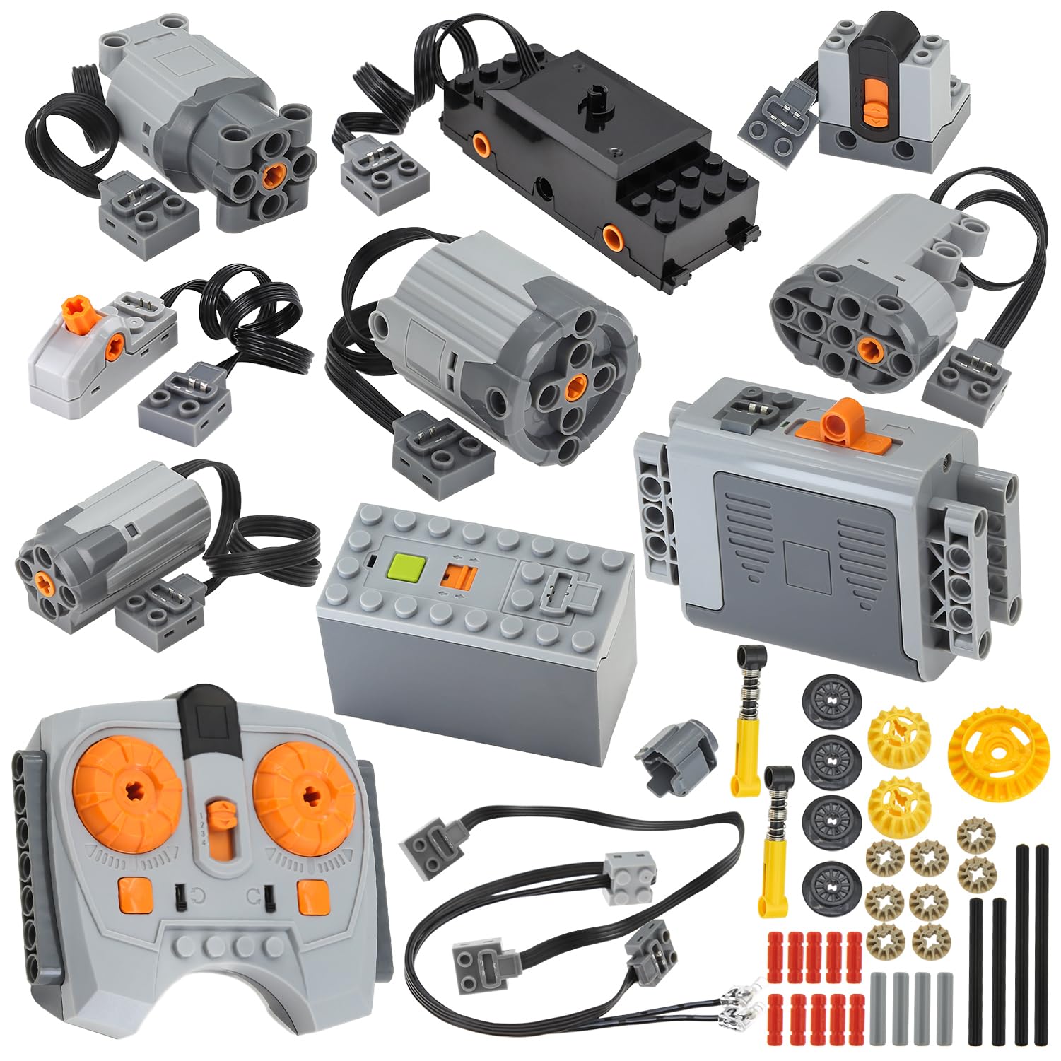 

BrickBounty 48 шт. Мотор Power Functions Моторный набор Детали Technic для STEM Сборное здание Функция управления Запасные части для набора MOC Blocks,