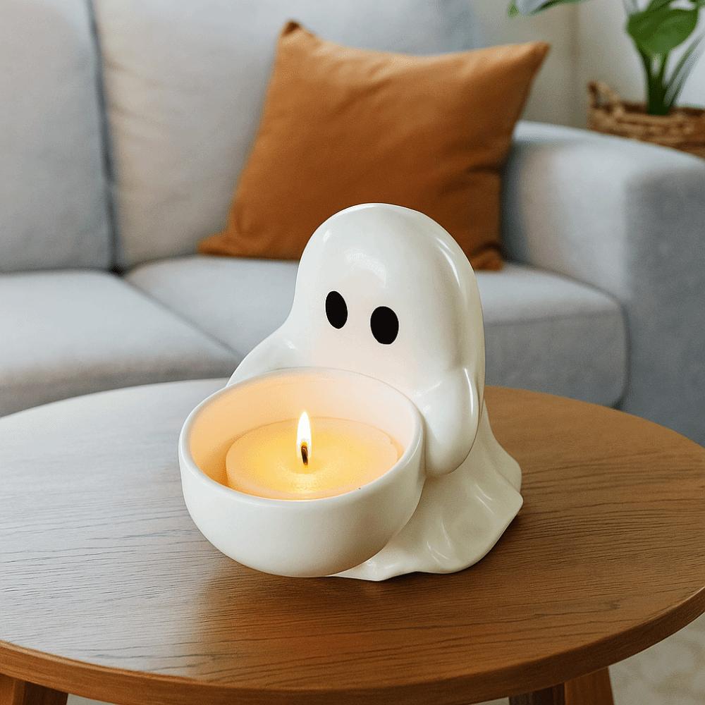 Resin Halloween Ghost Candle Holder Gothic Halloween Candlestick Holder  Party Decorations