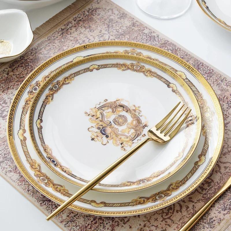 Európsky keramický tanier Kreativita Domáce Steakové taniere Staroveké Grécko Elegantný vzor Dekorácia Výzdoba jedálenského stola v reštaurácii