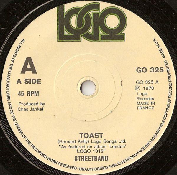 

7-дюймовая пластинка STREETBAND Toast GO325 Логотип 1978 UK Rock Б/у