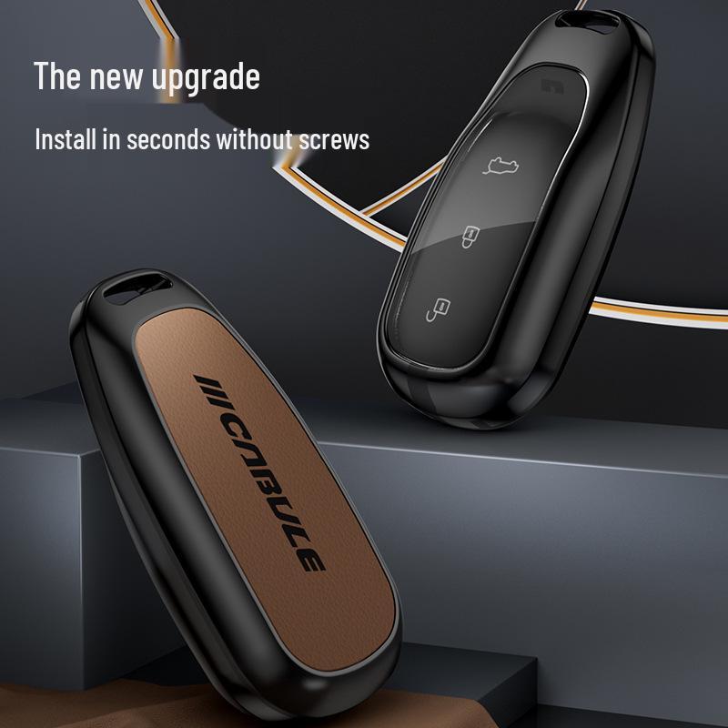 2020 Ideal One Key Case: Premium Metal & Leather, Full Coverage, Easy Install, No Screws.