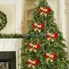J0MC 12Pcs Small Christmas Tree Bows Christmas Bows with Bells Christmas Wreaths Bows