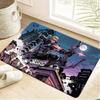 Bath Mat 1pc, Spider- Red Black Silhouette, MARVEL Flannel Rectangular Mat, Bathroom Non-Slip Entrance Mat, Fun Door Decoratio