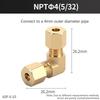 §2 Stück Messing NPT Doppel-Klemmring-Winkelstück 90 Grad Rechtwinkliges Rohrfitting für Wasser Öl Luftleitung Sanitär Hydraulische Systeme