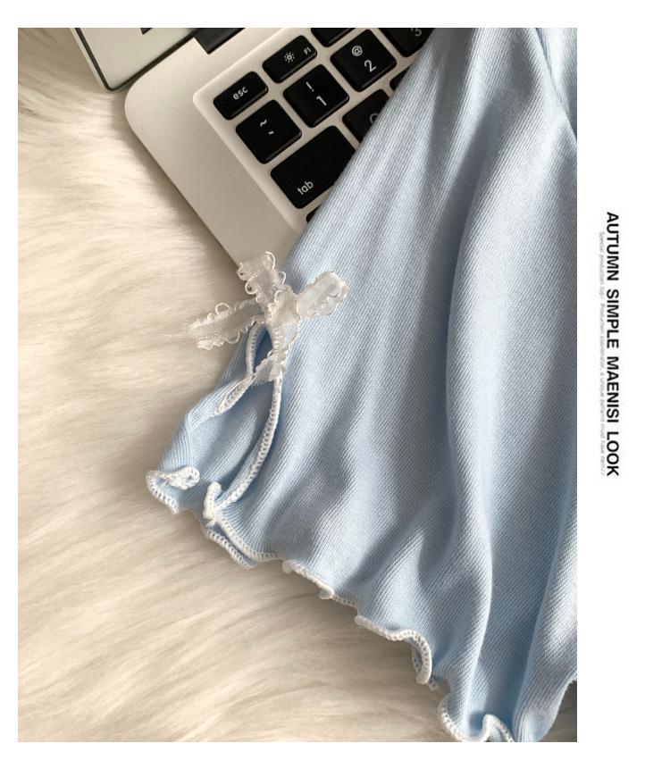 Women's Summer Modal Pajamas with Built-in Bra Pads - 2026 New Style Camisole, Short Sleeve, Lace Shorts Homewear