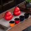 Retro red gourd teacup master cup ceramic tea tasting cup kung fu tea set single cup personal tea cup