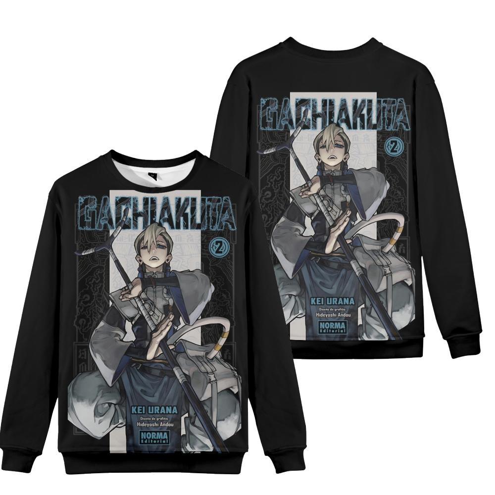 

7 кольорів GACHIAKUTA Мультяшний принт Оверсайз Худі Жіночий Чоловічий Круглий виріз Довгий рукав Толстовка з круглим вирізом Повсякденний спортивний костюм Смішний одяг XXS синій