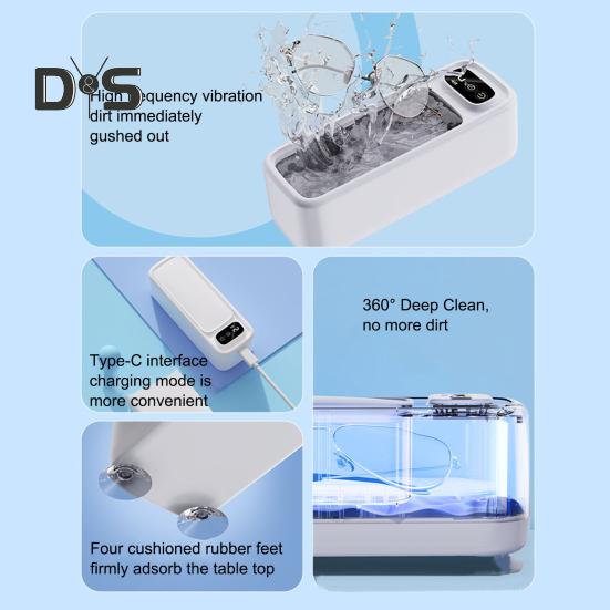 Ultraschall-Schmuckreiniger, 45 kHz, 300 ml Wassertankkapazität, Digitaltimer, Brillen- und Ringreinigungsmaschine