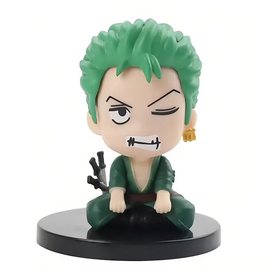 Mini One Piece Character Figurine Sitting Posture Luffy Solon Figurine PVC Model Ornament Anime Peripheral Children's Toys