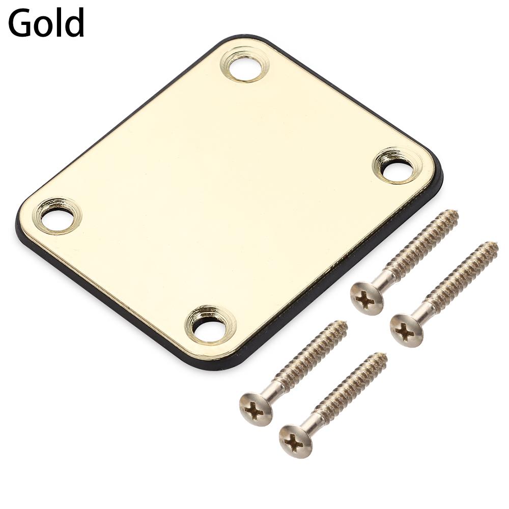 Gold With Screws Parts Mounting Plate Joint Back ST Electric Guitar Neck Plate