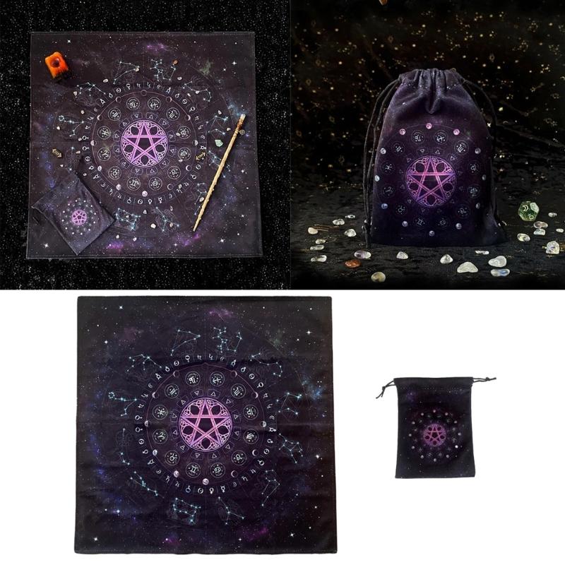 Astrology Tarot Table Altar Cloth Metaphysical Board Game Mat Pendulums Divinations Altar Tablecloth Board Game Card Pad