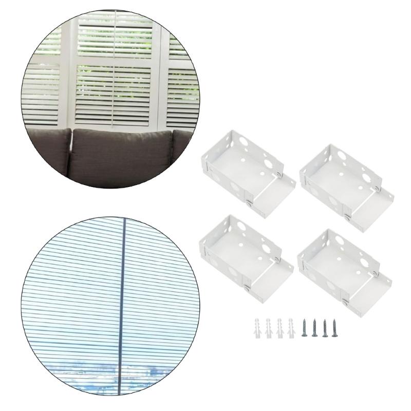 Packung mit 4 robusten Metall-Jalousiehalterungen, Schienenhalterungen für starke Rolladenmontage in Haus & Büro