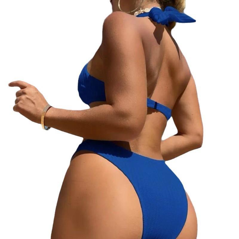 New Solid Color Multi-Color Sexy Quality Bikini Bikini European And American Straps Split Set
