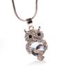 European & American Rhinestone Crystal Owl Necklace Sweater Chain