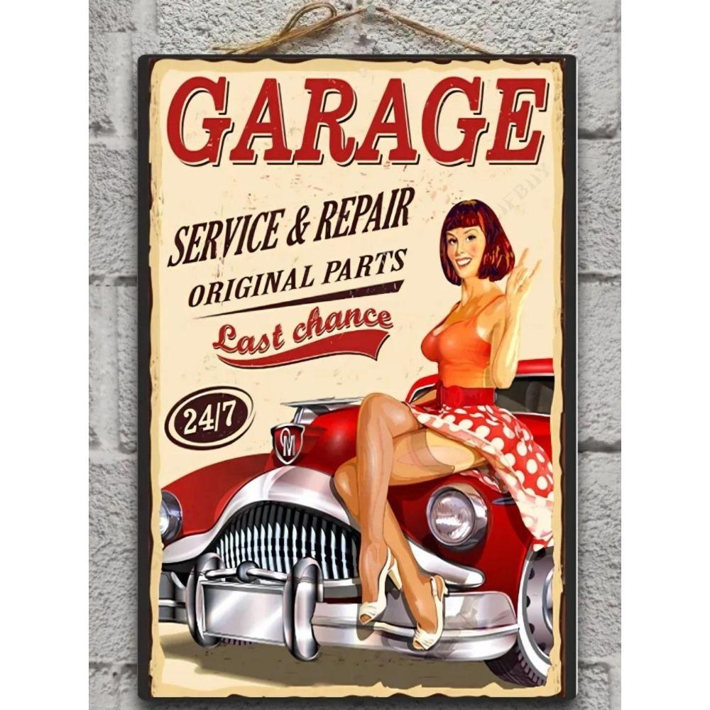 Moto metal interior plaque in the garage in the bar on the wall 20x30cm