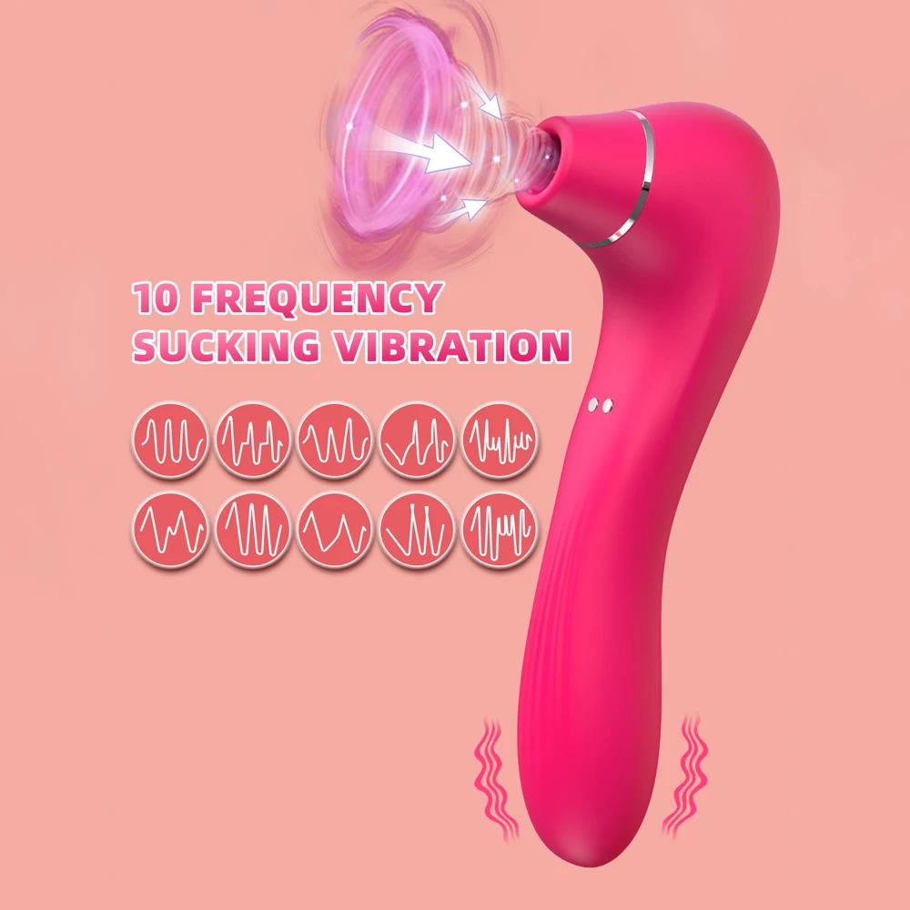 Dildo Vibrator for Women Clitoral Sucking Stimulation G-spot Vaginal Massage 2 in 1 Sucking Vibrator Female Pleasure  Adult Good