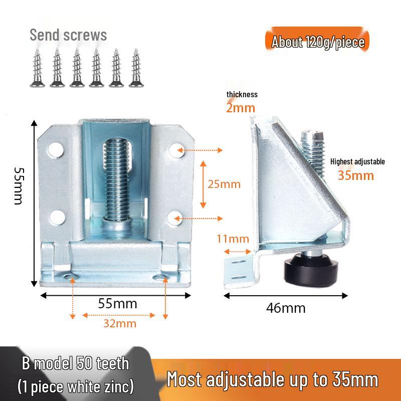 Adjustable Metal Leveling Feet for Furniture, Anti-Slip Pads for Uneven Floors, Height Adjustment for Cabinets