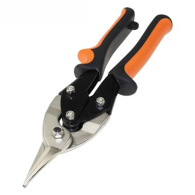 Rubber Handle Straight Metal 25cm/10inch Aviation Snip Straight Cut Regular Tin Cutting Shears Scissors