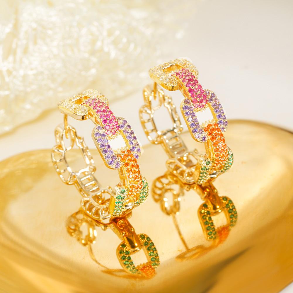 

WWJ Изысканные полые серьги-кольца золотого цвета, женские украшения с разноцветным цирконием золотой