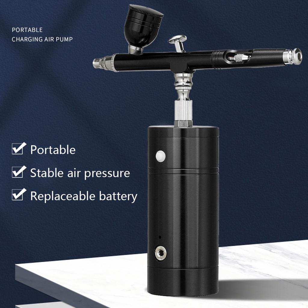 900 mAh 10/20/40ml Black Multi-Purpose Cordless Airbrush Set Spray Pump Gen Pen Air Compressor Kit Portable Air Brush Set Art Painting Spray Mini