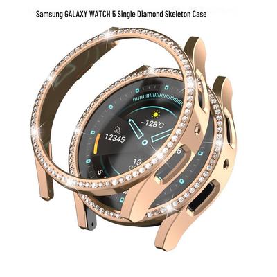 Samsung Galaxy Watch 5/4 Schutzhülle mit einzelner Reihe Diamanten und Aussparungen