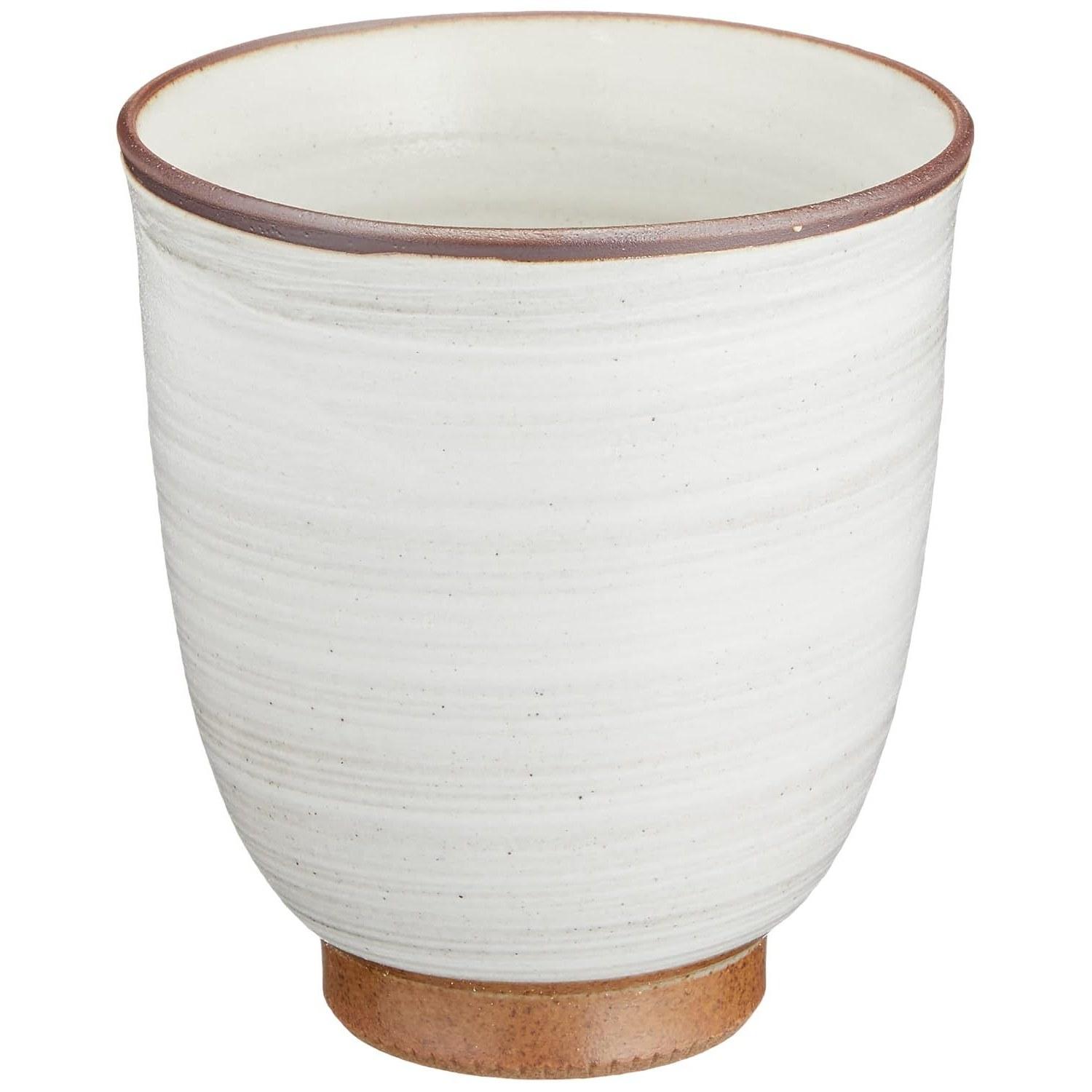 Saikaitoki Hasami Ware Tea Cup Large Earthenware White Made Japan 74036