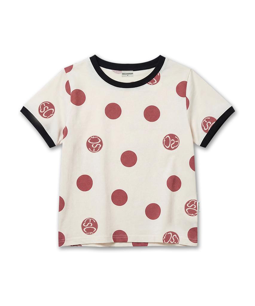 ESCAPEFROM Big Logo Dot Full Print Ringer Short Sleeve T-Shirt [3 Colors]
