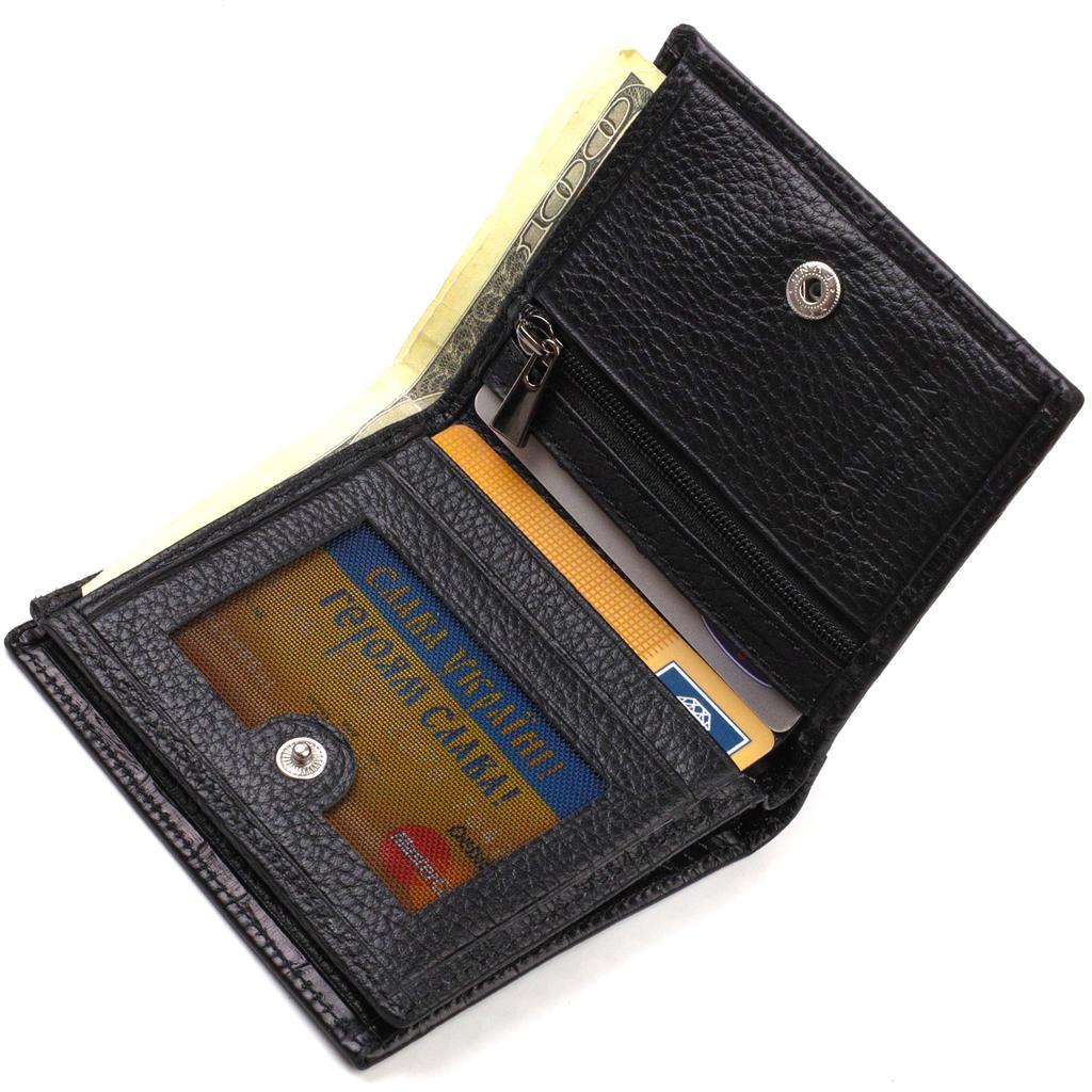 Small Leather Wallet for Men with Crocodile Effect CANPELLINI 21738 Black