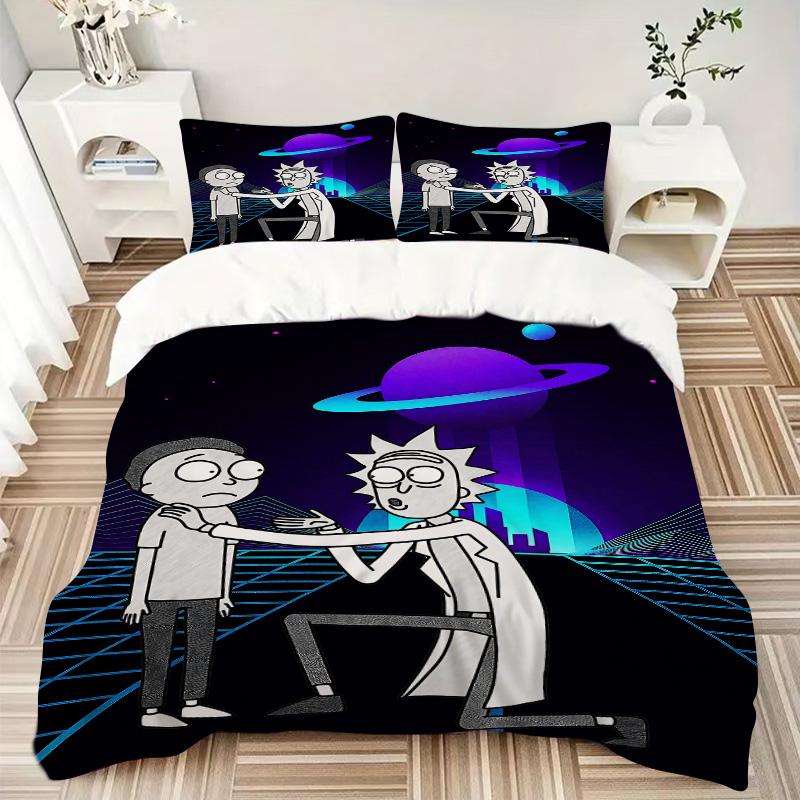 Space Adventure Friendship Print 3Pcs Bedding Setduvet Cover With 2 Bedropillowcase Home Birthday Gift