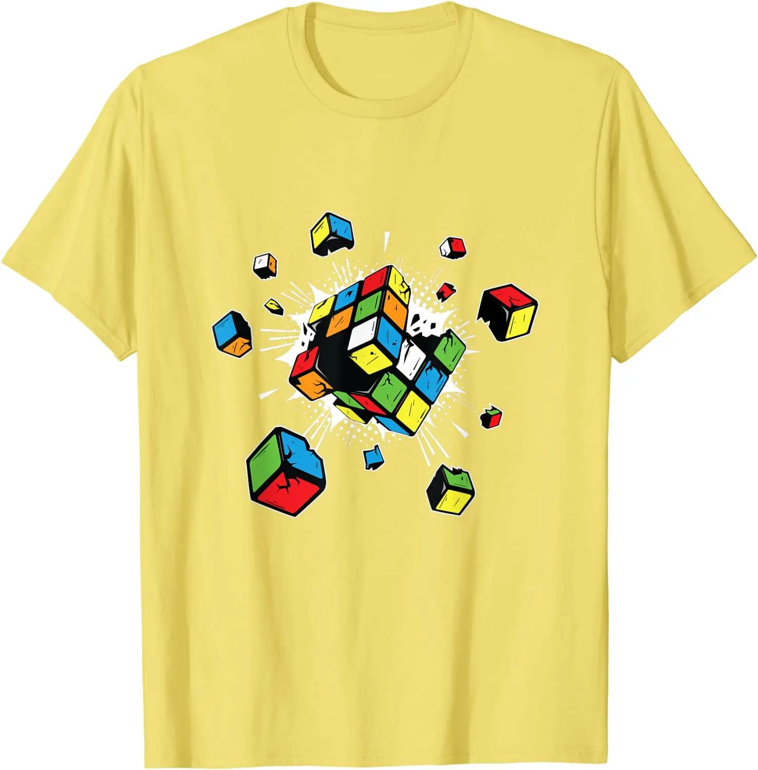 

Exploding Rubix Rubics Present Gift for Kids T-Shirt Fitness Tight Tshirts Classic Tops Tees Cotton Men Casual XXXXXL небесно-голубой