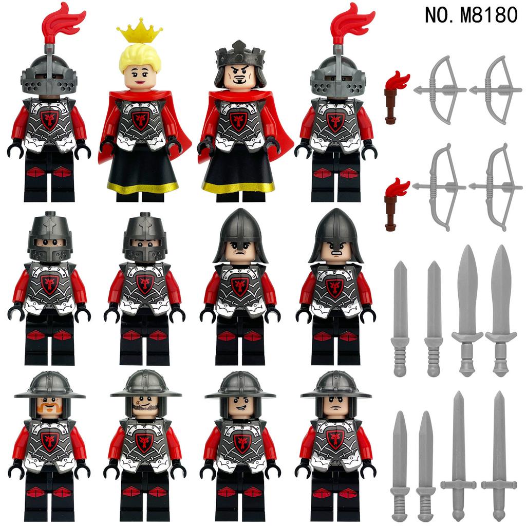 Medieval Red Dragon Knight Scorpion Country Soldier Figure M8179 M8180 Children'S Assembling Toy