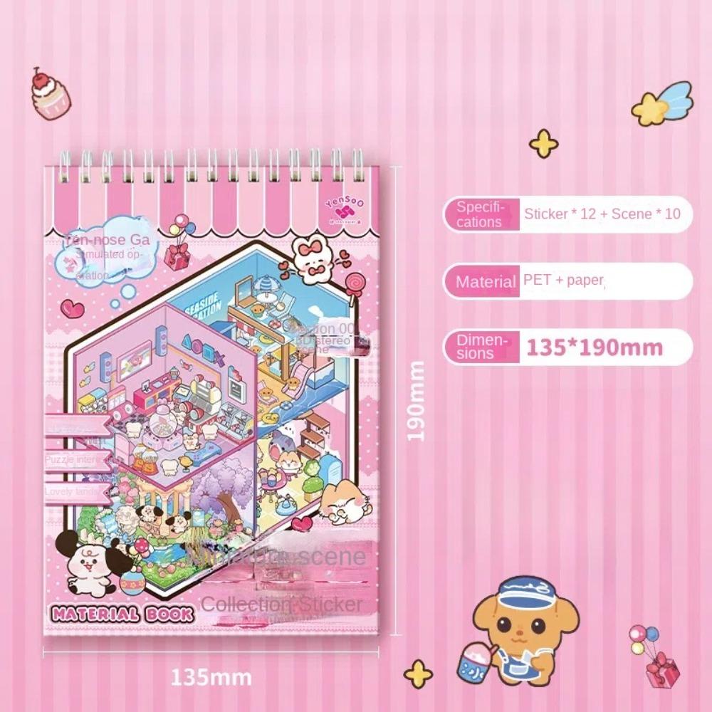 3D krajinné miniaturní scénické samolepky roztomilá kapybara kapesní scénická sada pro děti