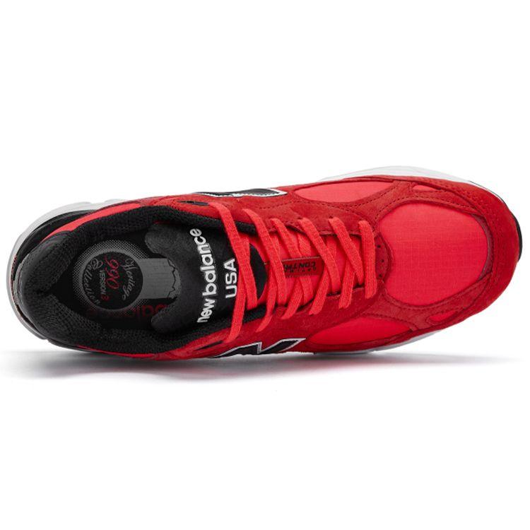 New Balance 990v3 Made In USA Red Suede Men Sneakers Hot-Pink Black M990PL3