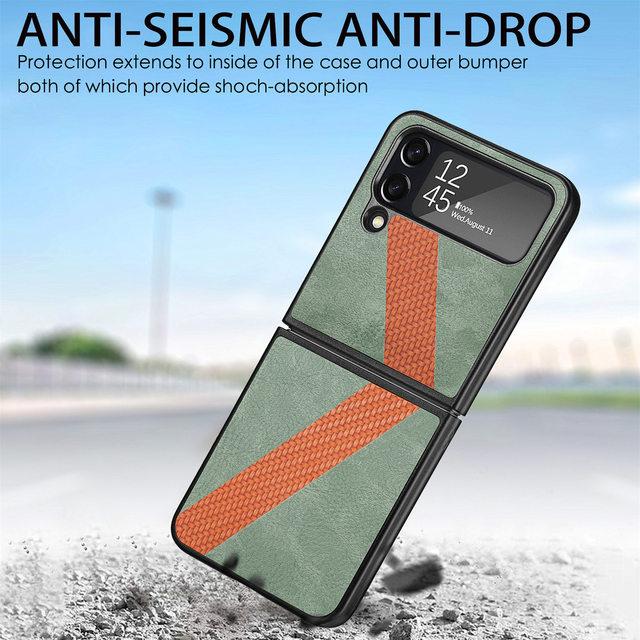 Fashion Leather Cell Phone Accessories Case For Samsung Galaxy Z Flip4 5g Flip4 Comfortable Protection Cover For Samsung Z Flip4