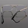 [Vintage Flat Lens Glasses] Unisex Full-Frame Metal Vintage Flat Lens Glasses - 1 Pair - New Summer Fashion Trend for Business Casual Daily Wear