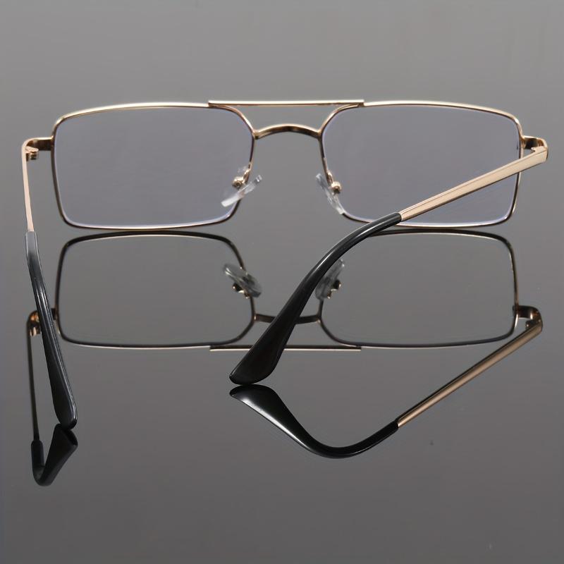 [Vintage Flat Lens Glasses] Unisex Full-Frame Metal Vintage Flat Lens Glasses - 1 Pair - New Summer Fashion Trend for Business Casual Daily Wear