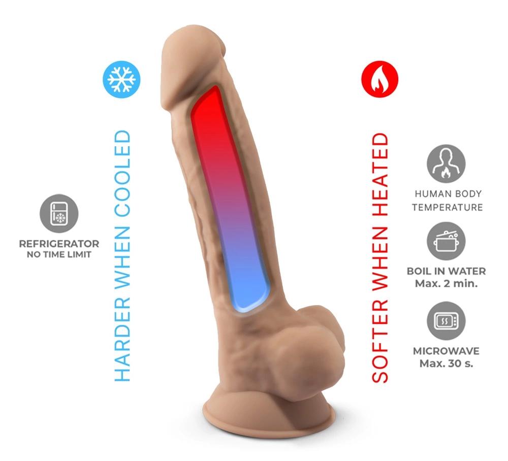 Silexd - Realistic Dildo with Veins, Glans and Testicles, Flesh Color, 18.8cm