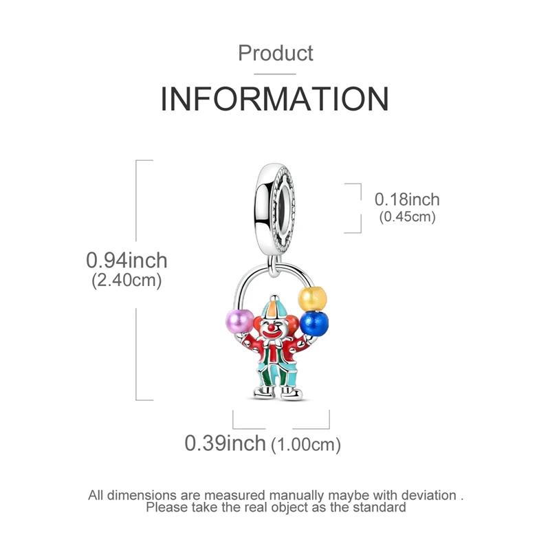 Original Charmscopper The Clown Throws Colorful Ball Beads Fit Charms Platabracelets For Women Jewelry Making Gifts