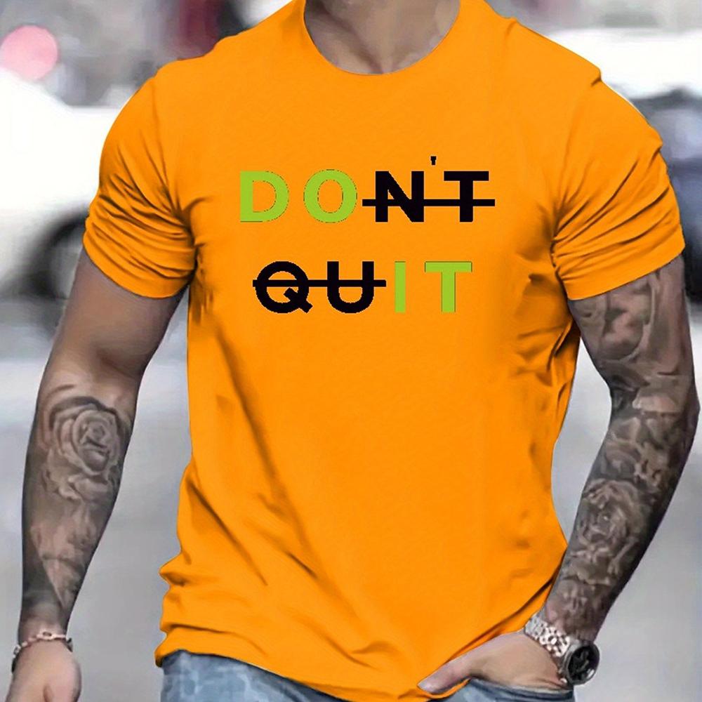 Summer Casual Street Men's T-Shirt Clothing Minimalist Versatile Letter Print Menswear Soft Breathable O-neck T-shirts