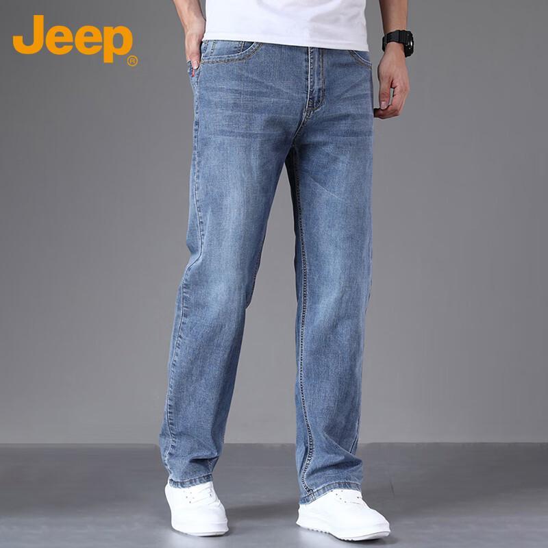 JEEP Men's Summer Straight-Leg Loose Fit Jeans
