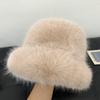 Mink Fur Hat Women's Autumn Winter Warm Hats Imitation Fur Khaki Warm Ear Protection Lei Feng Caps
