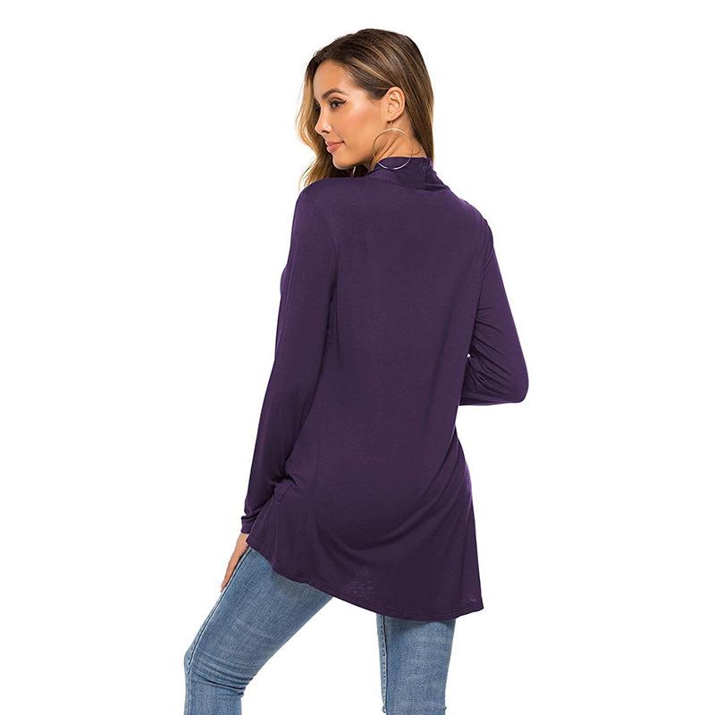 European & American Women's Slimming Mid-Length Long-Sleeved Cardigan
